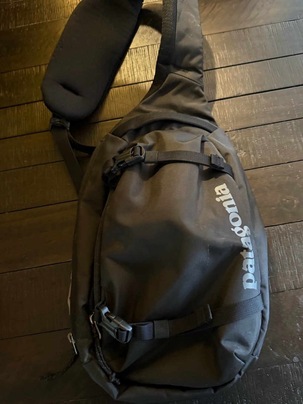 Patagonia Black Sling Pack with Chest Buckle